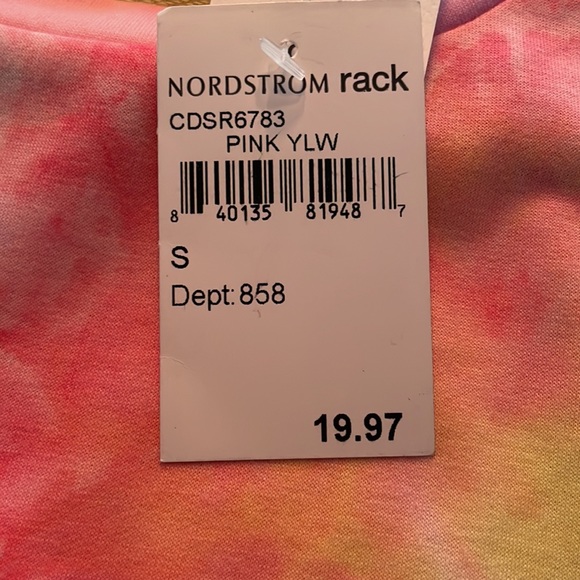 Womens, pink and yellow tie dye, t-shirt dress - Picture 4 of 4